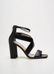 Sandales/nu pieds matière lisse talon de 7 à 9cm noir FIORANGELO femme
