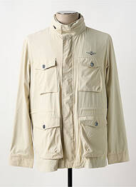 Blouson fermeture zippée sous rabat pressionné beige AERONAUTICA homme