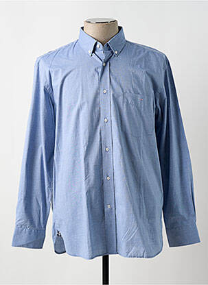 Chemise manches longues coupe droite bleu EDEN PARK homme
