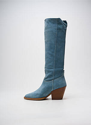Bottes cubain talon de 7 à 9cm bleu ALPE femme