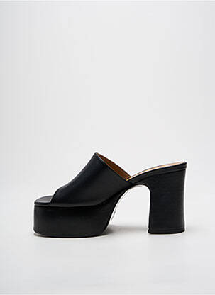 Mules/sabots tissage satiné talon de 7 à 9cm noir FREE LANCE femme