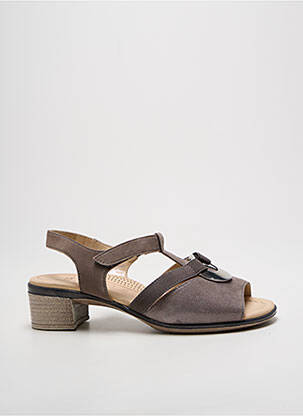 Sandales/nu pieds tissage satiné talon de 4 à 6cm gris ARA femme