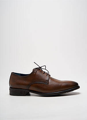 Derbies tissage satiné talon bas marron BRETT & SONS homme