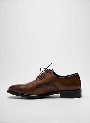 Derbies tissage satiné talon bas marron BRETT & SONS homme