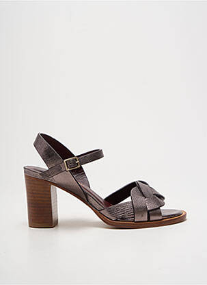 Sandales/nu pieds matière lisse talon de 7 à 9cm marron AVRIL GAU femme