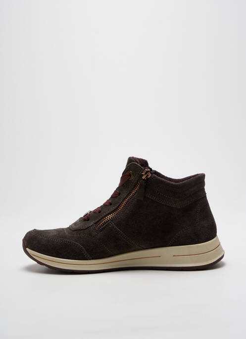 Baskets nubuck talon plat jusqu'à 3cm gris ARA femme
