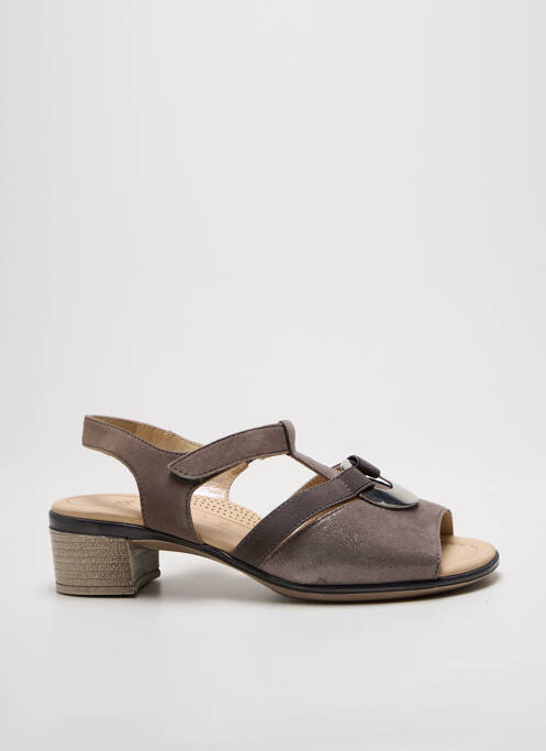 Sandales/nu pieds tissage satiné talon de 4 à 6cm gris ARA femme