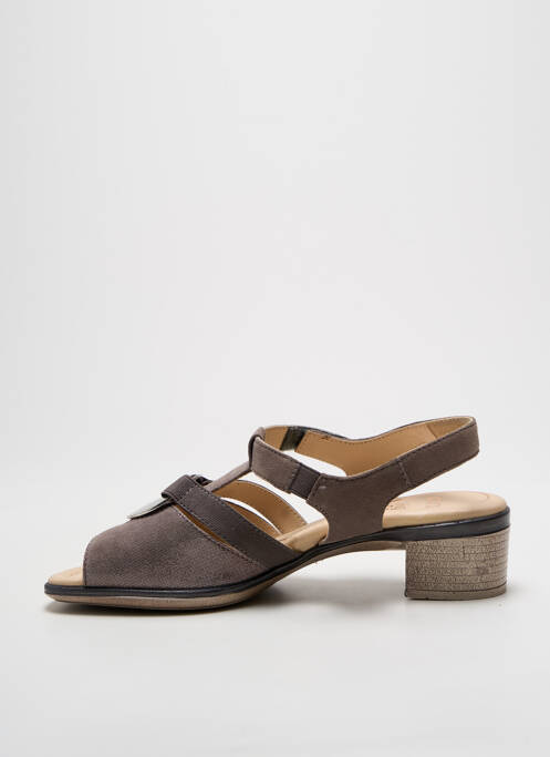 Sandales/nu pieds tissage satiné talon de 4 à 6cm gris ARA femme