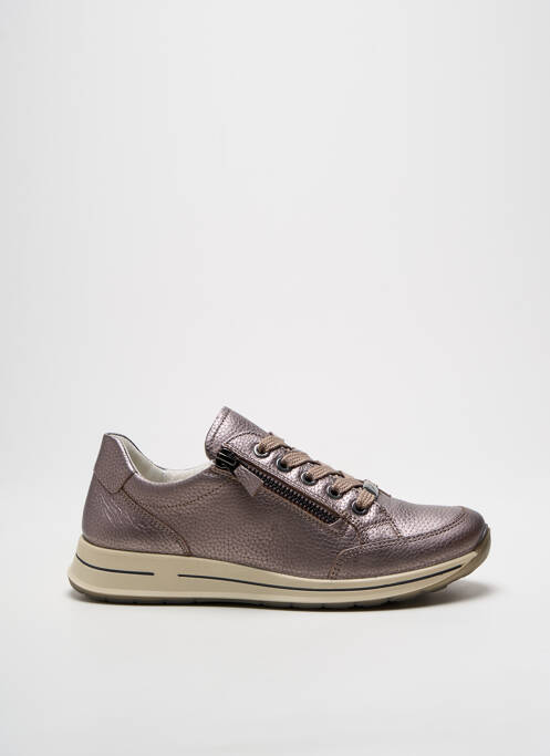 Baskets matière lisse talon plat jusqu'à 3cm gris ARA femme