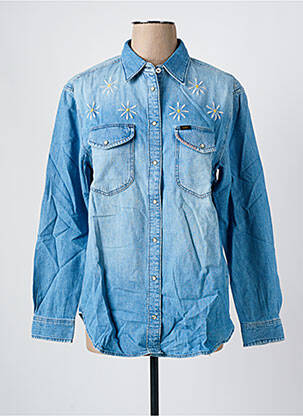 Chemisier coupe droite manches longues bleu LEE femme