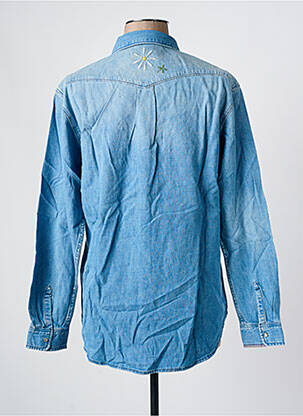 Chemisier coupe droite manches longues bleu LEE femme