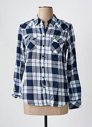 Chemisier imprimé fantaisie manches longues bleu WRANGLER femme
