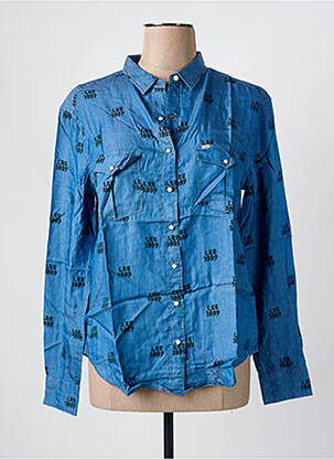 Chemisier imprimé fantaisie manches longues bleu LEE femme
