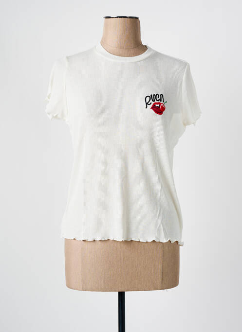 Top manches courtes manches courtes blanc RVCA femme