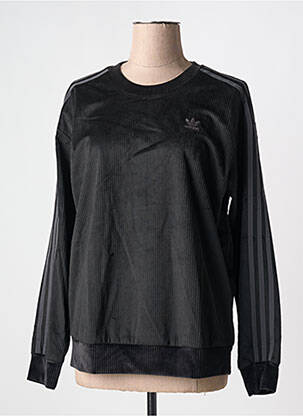 Pull col rond manches longues noir ADIDAS femme
