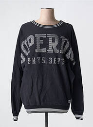 Sweat-shirt sérigraphie floquée manches longues noir SUPERDRY femme