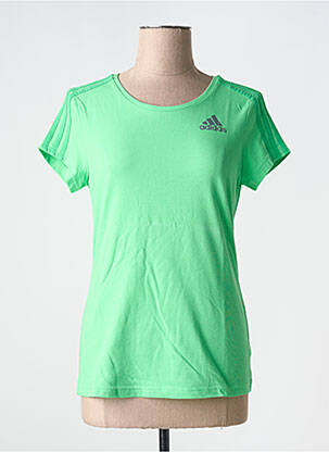 T-shirt sérigraphie floquée manches courtes vert ADIDAS femme