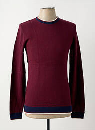 Pull tissage chiné manches longues rouge JULES homme