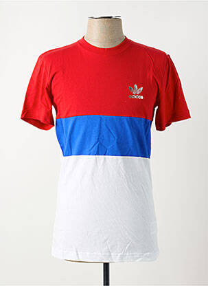 T-shirt coupe cintrée manches courtes rouge ADIDAS homme