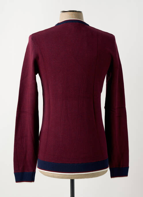 Pull tissage chiné manches longues rouge JULES homme