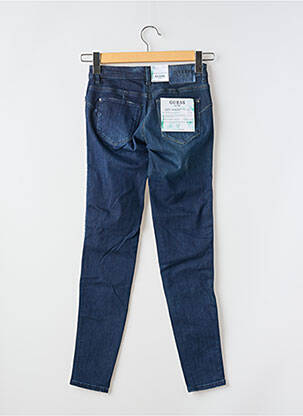 Jeans skinny fermeture zippée sous rabat boutonné bleu GUESS femme