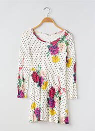 Robe mi-longue col rond manches longues blanc GUESS fille