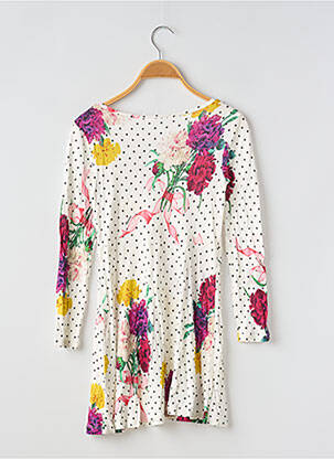 Robe mi-longue col rond manches longues blanc GUESS fille