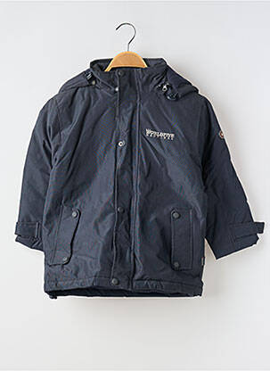 Parka poches a capuche bleu WORLDFIVE garçon