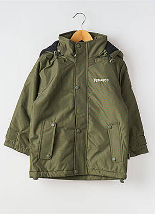 Parka poches a capuche vert WORLDFIVE garçon