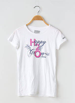 T-shirt coupe droite manches courtes blanc GUESS fille
