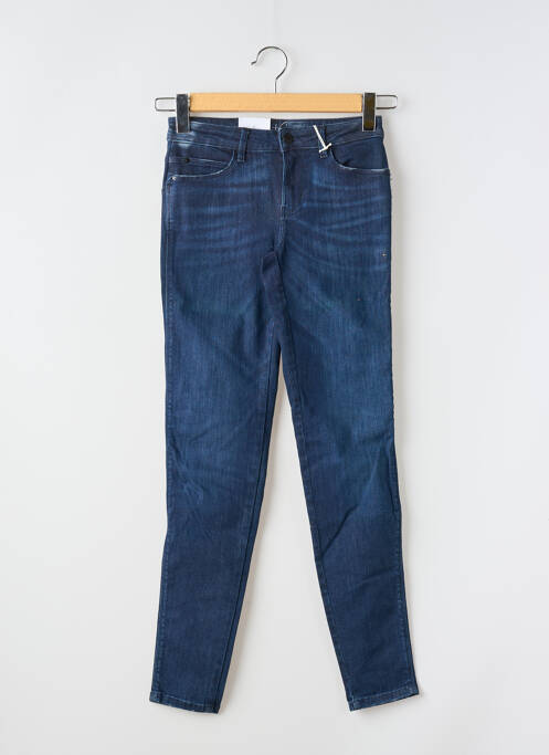 Jeans skinny fermeture zippée sous rabat boutonné bleu GUESS femme