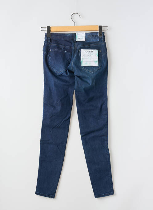Jeans skinny fermeture zippée sous rabat boutonné bleu GUESS femme