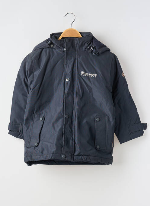 Parka poches a capuche bleu WORLDFIVE garcon