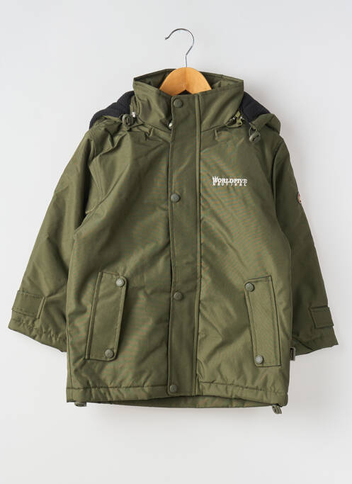Parka poches a capuche vert WORLDFIVE garcon