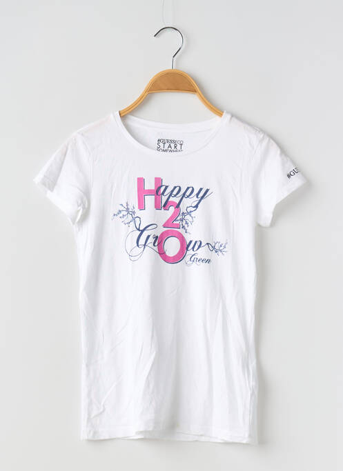 T-shirt coupe droite manches courtes blanc GUESS fille