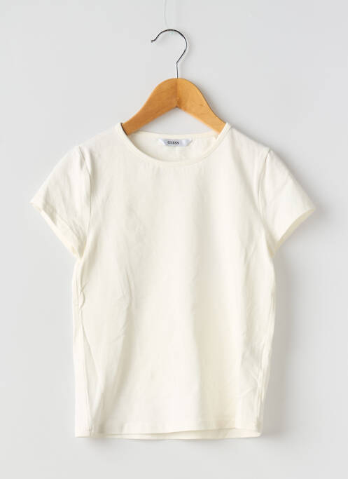 T-shirt coupe cintrée manches courtes blanc GUESS fille
