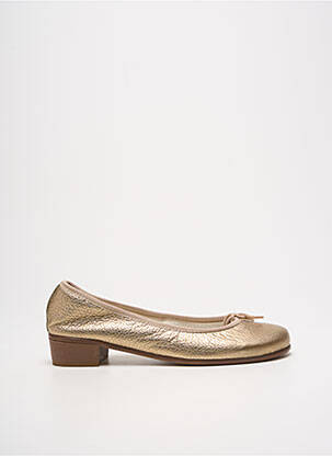 Ballerines tissage satiné talon plat jusqu'à 3cm or HIRICA femme