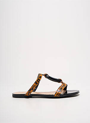 Mules/sabots matière lisse talon plat jusqu'à 3cm marron VICENZA femme