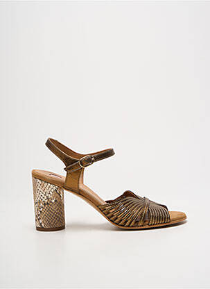 Sandales/nu pieds matière lisse talon de 7 à 9cm marron JHAY femme