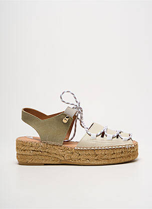 Espadrilles fermeture lacets talon de 4 à 6cm vert NAGUISA femme