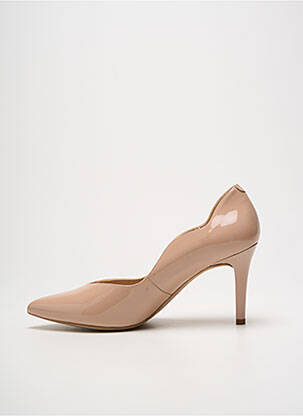 Escarpins matière lisse talon de 7 à 9cm beige UNISA femme