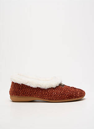 Chaussons/pantoufles bout rond talon plat jusqu'à 3cm marron SOIR ET MATIN femme