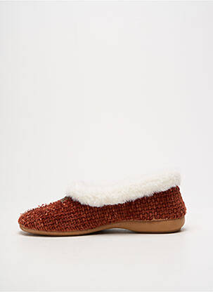 Chaussons/pantoufles bout rond talon plat jusqu'à 3cm marron SOIR ET MATIN femme