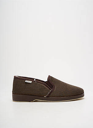 Chaussons/pantoufles bout rond bout rond marron SOIR ET MATIN homme