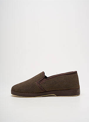 Chaussons/pantoufles bout rond bout rond marron SOIR ET MATIN homme