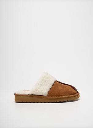 Chaussons/pantoufles bout rond talon plat jusqu'à 3cm marron SOIR ET MATIN femme