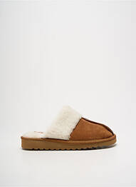 Chaussons/pantoufles bout rond talon plat jusqu'à 3cm marron SOIR ET MATIN femme