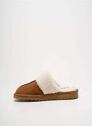 Chaussons/pantoufles bout rond talon plat jusqu'à 3cm marron SOIR ET MATIN femme