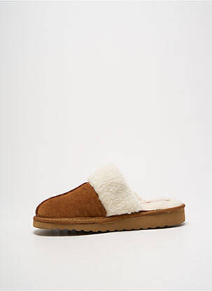 Chaussons/pantoufles bout rond talon plat jusqu'à 3cm marron SOIR ET MATIN femme