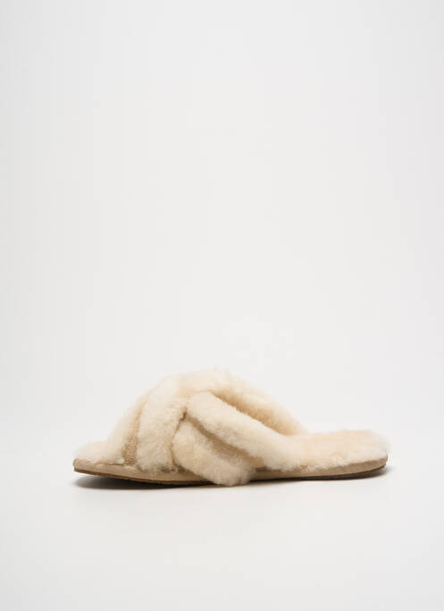 Mules/sabots bout ouvert talon plat jusqu'à 3cm beige UGG femme
